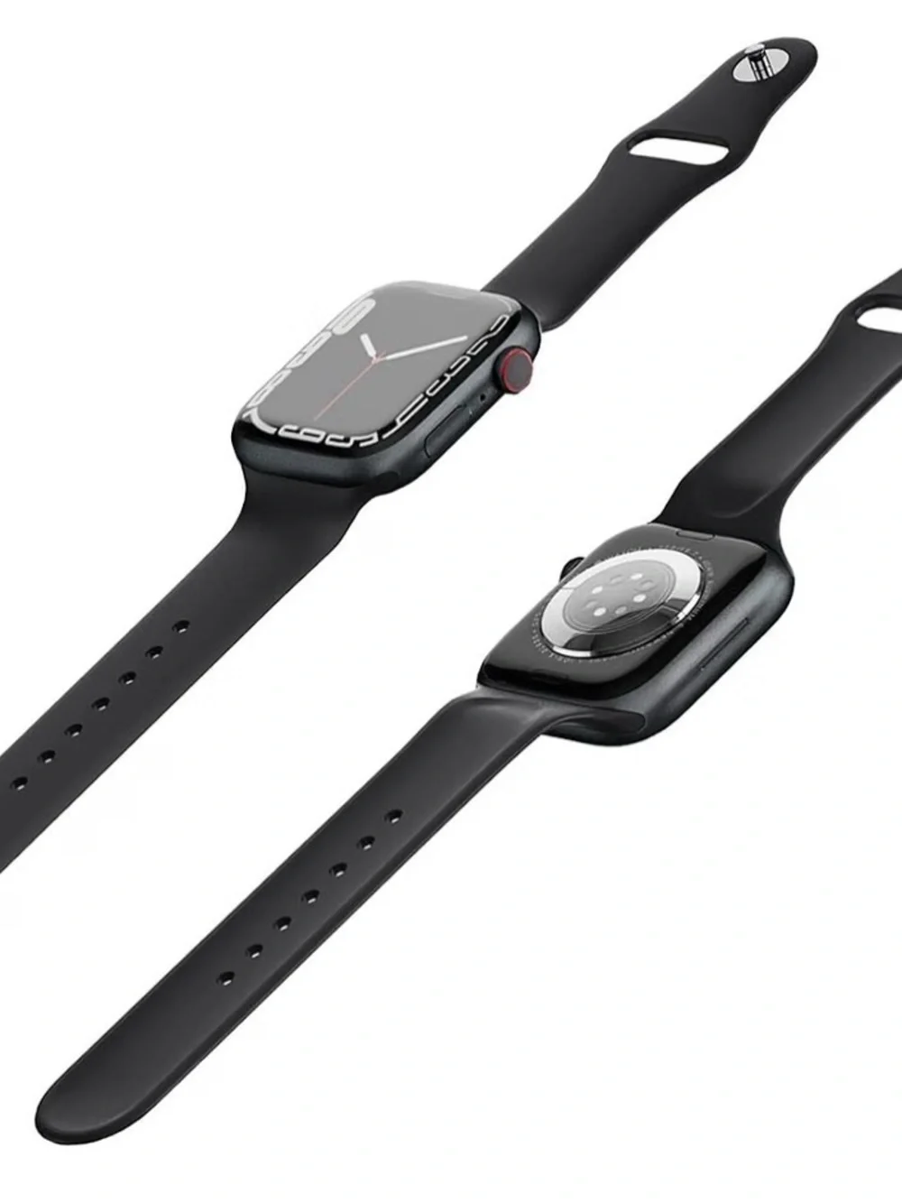 Black Apple Watch 7 series with Silicone Band